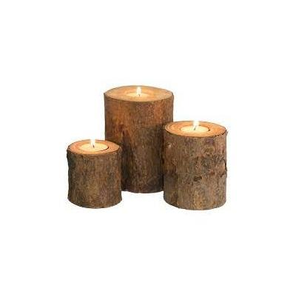 Décoration d'intérieur élégante, porte-bougie en bois massif, couleur naturelle, porte-bougie en bois DIY, accessoires décoratifs artisanaux - Product Image 3
