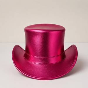 Sombrero de copa de cuero dorado metálico hecho a mano de primera calidad, estilo Steampunk, para cosplay de Sombrero Loco. - Product Image 1