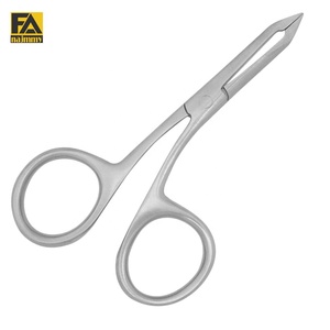 Ciseaux à sourcils en acier inoxydable, pointe droite et aiguisée, pour droitiers, outil de maquillage, prix de gros, personnalisable - Product Image 1