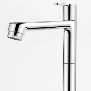 Robinet de lavabo en alliage de zinc chromé à montage sur plan, eau froide, pour salle de bain, mitigeur durable à poignée unique - Product Image 1