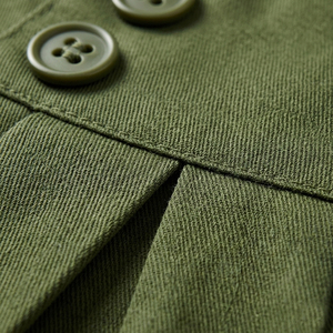 กระโปรงพลีททรงเอเอวสูงผ้าคอร์ดูรอยสำหรับผู้หญิง ความยาวครึ่งน่อง ติดกระดุม ผ้าฝ้ายกันยับ ใส่ได้ทั้งลำลองและทำงานช่วงฤดูร้อน - Product Image 5