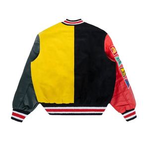 Chaqueta Varsity Letterman de lana personalizada para hombre con parches y etiquetas de logotipos bordados de color personalizado de cuero real para ropa de invierno - Product Image 4