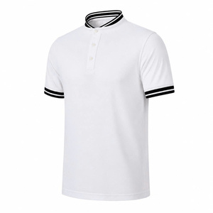 Camisa Polo de Golf Oxford de Algodón de Manga Corta Blanca para Hombre, Color Sólido, Estilo Casual, Transpirable, Tejido Regular, Diseño con Botones - Product Image 1
