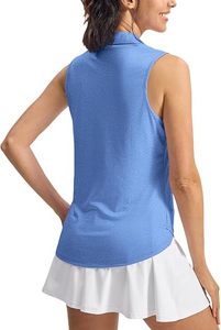 Polo sans manches confortable pour femme - Débardeur de golf col en V de qualité supérieure - Haut d'été respirant et anti-humidité - Product Image 2