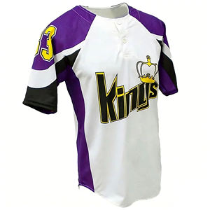 Maillot de baseball personnalisé à manches raglan contrastées, col Henley, 100 % polyester, anti-humidité, respirant, fabricant OEM en gros - Product Image 1