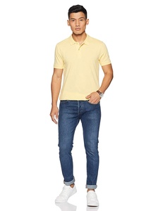 T-shirts de golf décontractés en coton tricoté à manches courtes pour hommes et femmes, avec logo personnalisé, design uni, imprimé par transfert thermique, respirants, pour l'été - Product Image 1