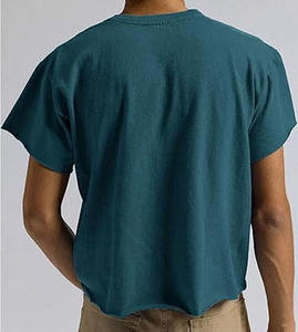 Camiseta de Hombre 100% Algodón, Corte Cuadrado, 220 g/m², Peso Pesado, Impresión de Logotipo Personalizado, Cuello Redondo, Alta Calidad, Lisa - Product Image 6