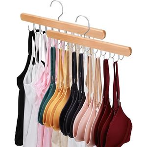 Confezione da 2 Appendiabiti Premium in Legno per Canotte e Reggiseni, 40 Ganci Pieghevoli con Design Girevole a 360 Gradi, Organizzatore per Armadio - Product Image 1