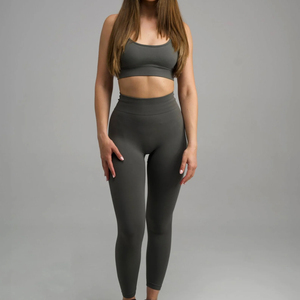 Durable Two Piece Bra and Leggings Yoga <b>Sets</b> Women Workout <b>Sets</b> Padded Stretchy Matching Solid <b>Colour</b> High Waist Leggings <b>Sets</b> - Product Image 2