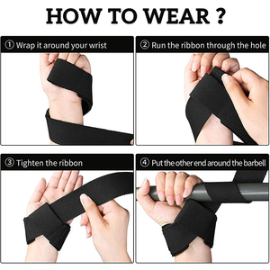Padded Lifting Straps Heavy Duty Cotton for Deadlift Powerlifting Pull Ups Rows Gym <b>Weight</b> Lifting Gear - Product Image 4