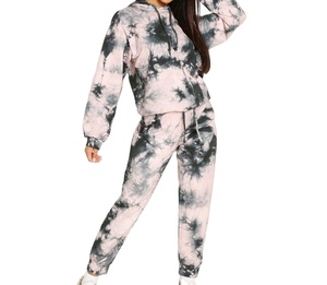 Conjunto Deportivo Casual de Dos Piezas con Capucha para Mujer, con Top Corto y Pantalones de Pierna Recta, 100% Algodón, Ropa Deportiva Ecológica - Product Image 4