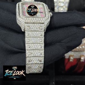 ICELOOK นาฬิกาข้อมือเพชรทรงสี่เหลี่ยมหรูหรา สแตนเลสสตีล อะนาล็อก ควอตซ์ สำหรับทุกเพศ หน้าปัด 30 มม. สาย 20 มม. ตัวล็อคแบบผีเสื้อ - Product Image 3
