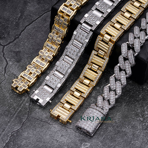 Pulsera de Cadena con Eslabones Geométricos de Moissanita Chapada en Oro 925, Lujosa, Unisex, para Uso Diario - Product Image 5