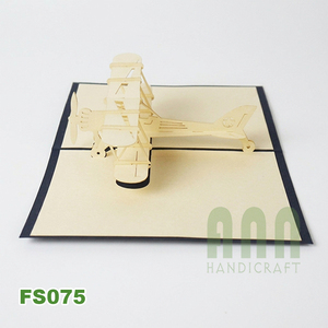 ANN HANDICRAFT FS075 Handmade 3D Pop-up Bi-Plane Friendship Design Greeting <b>Card</b> Custom Printed Wedding <b>Occasions</b> Paper Craft - Product Image 6