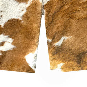 Pantalones Cortos de Cuero con Estampado de Piel de Vaca de Lujo para Hombre, Estilo Occidental, Diseño de Moda Urbana, Pantalones Cortos de Cuero - Product Image 6