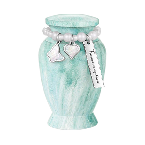 Handmade <b>Large</b> Adult Mosaic Aluminium Glass Cremation <b>Urn</b> Unique Funerals Supply With Individual Tiles Applied Burial - Product Image 4