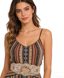 Traditional Handmade <b>Beaded</b> Embroidery Belt for Women Decorative Ethnic Waistband Elegant Handmade women <b>waist</b> belt at low cost - Product Image 1