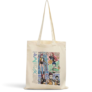 Bolso de hombro de lona con estampado de Kpop Demon Hunters para mujer, 1 unidad, reutilizable, personalizado, para compras, viajes, invierno - Product Image 1