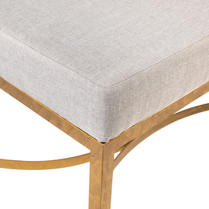 Modern Upholstered <b>Bench</b> Gold Metal Frame Contemporary Design Eco-Friendly for Living Room Bedroom Kitchen Comfortable Seating - Product Image 2
