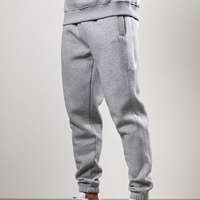 Pantalon de survêtement droit gris en coton délavé style vintage pour homme, taille élastique, poches latérales, décontracté, pour l'automne, vente en gros