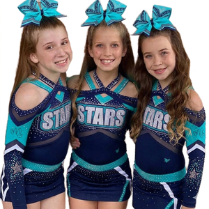 Uniformes de danse et de cheerleading personnalisés pour adultes, en polyester et élasthanne, entièrement imprimés par sublimation, respirants et au design gratuit. - Product Image 6
