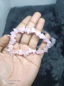 Natural Rose Quartz Chips <b>Bracelet</b> Crystal Stone Beaded Stretch <b>Bracelet</b> <b>Healing</b> Gemstone Jewelry for Men Women - Product Image 3