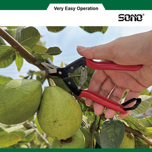 SONO J51 Red Garden Scissors Carbon Steel Blades Soft Grip Steel Handle Multi Purpose <b>Cutting</b> <b>Tool</b> - Product Image 3