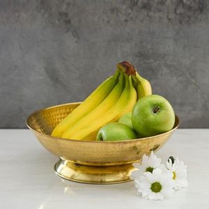 Bol de service décoratif en laiton martelé pour marque privée, idéal pour cadeau de mariage, décoration intérieure, centre de table et usage en cuisine - Product Image 1