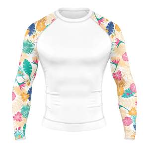 Vêtements de grappling personnalisés en gros, design sublimé, Rash Guard MMA Pro-Fit, 100% polyester, respirant, évacuant l'humidité, manches longues - Product Image 1