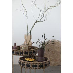 Panneau décoratif d'art mural en écorce de banane tissée ronde naturelle - Product Image 4