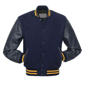 Unisex Winter Varsity <b>Jacket</b> 100% Wool Hooded Breathable Quick Dry Embroidery Stand Collar <b>Patchwork</b> Zipper Closure FrontBack - Product Image 3