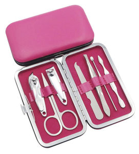 Pink Portable Stainless Steel Nail <b>Kit</b> Case Luxurious Style Ziplock Packaging <b>Manicure</b> Tool Storage Box 10-in-1 Nail Clipper - Product Image 3