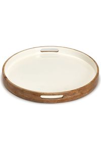 Bandeja Decorativa de Madera con Acabado Esmaltado Brillante, Perfecta para Servir Té, Café y Desayuno, y para Decoración de Mesa - Product Image 1