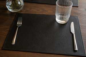 Factory Wholesale Genuine Leather Placemats Set Waterproof Scratch Resistant <b>Table</b> <b>Protectors</b> For Hotel Supply LPM-0011B - Product Image 5