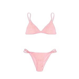 High Elastic Summer Swimsuit Breathable Quick Dry Woven Front Logo <b>Push</b> <b>Up</b> Sexy Padded Design Women Beachwear <b>Bikini</b> - Product Image 6