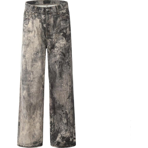 Jeans amples vintage déchirés pour hommes, style hip-hop, coupe large, décontractés, streetwear - Product Image 5