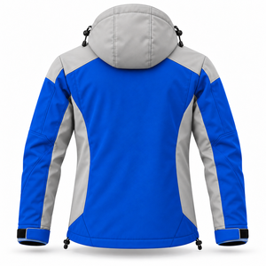Wholesale Custom Mens Softshell <b>Jacket</b> Winter Hunting Outdoor Wear Windproof <b>Warm</b> <b>Fleece</b> Lining Hooded Color Block Coat Trekking - Product Image 3