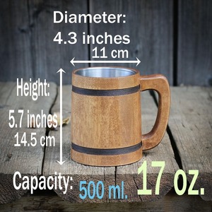 Taza de Madera Clásica Hecha a Mano para el Hogar, Oficina, Hotel, Taza de Cerveza de Madera, Taza de Té con la Mejor Calidad, Mayorista de la India - Product Image 2
