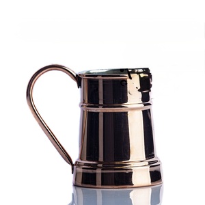 Mug réutilisable classique en cuivre pur fait à la main avec poignée pour la maison et les fêtes, marque ILAHI du Rajasthan - Product Image 1