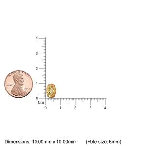 จี้รูปวงกลมทองคำอิตาลี 14k ประดับซิทริน, จี้รูปวงล้อซิทรินสีทอง, ที่ใส่จี้ทรงกลม, อัญมณีทรงกลมแบบ Eternity เดือนพฤศจิกายน - Product Image 3