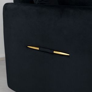 Divano Moderno in Velluto Nero da 82 Pollici, Design Contemporaneo, Facile Montaggio, Arredamento per Soggiorno con Divano Componibile Bicolore - Product Image 6