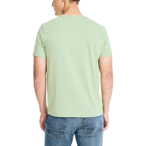 Men's Light Blue Short Sleeve T-<b>Shirt</b> Regular Fit 100% Cotton Jersey O-Neck Casual Solid Color Knitted Blank Design - Product Image 5