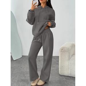 Conjuntos de punto de dos piezas de pierna ancha para mujer, corte moderno, venta al por mayor OEM para compradores de marcas de streetwear de EE. UU. - Product Image 5