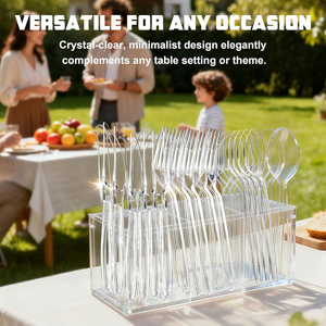 Ensemble de couverts jetables robustes en PP/PS, fourchettes, cuillères, couteaux, sans BPA, écologiques, en vrac pour les fêtes, les événements, la restauration - Product Image 2