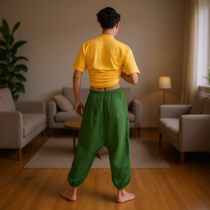 Cintres pour pantalons et jupes en coton vert - Product Image 3