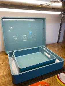 Plateau de service laqué MDF plateaux de Table à thé, ensemble de plateaux de Table à café avec poignées pour la nourriture, le petit déjeuner, boîte Laser Logo Style Superstsr - Product Image 3