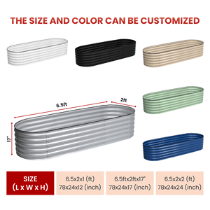 Raised Garden Bed Outdoor Large Metal Galvanized Planter for <b>Vegetables</b> Garden Raised Bed Modular GB030 - Product Image 2