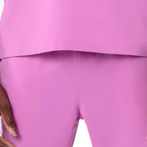 Haut de blouse rose à col en V et manches courtes avec poche poitrine, uniforme d'infirmière unisexe en polyester pour hôpital - Product Image 6