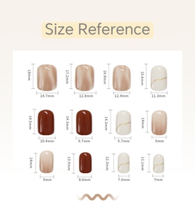 Uñas postizas de lujo ABS de color <span class=keywords><strong>nude</strong></span> con efecto floral multicolor, uñas artísticas suaves para dedos cortos, uñas de vestir con pegamento pre-diseñado. - Product Image 6