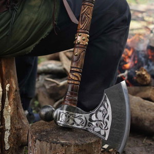 Premium Quality Traditional <b>Viking</b> 100% High Quality Custom Handmade Steel <b>Axe</b> Camping <b>Axe</b> for Survival Wood Handle <b>Viking</b> <b>Axe</b> - Product Image 3